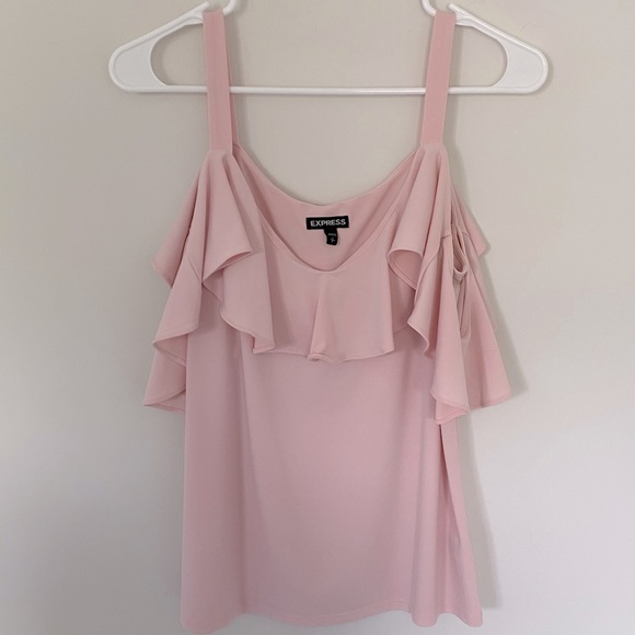 Express Pink Ruffle Tank Top size Small - Picture 4 of 10